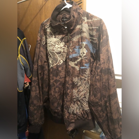 🐲🎃Vintage Marc Ecko Cut & Sew Embroidered Jacket- 687 $180 or $150 w/offer - Picture 1 of 7